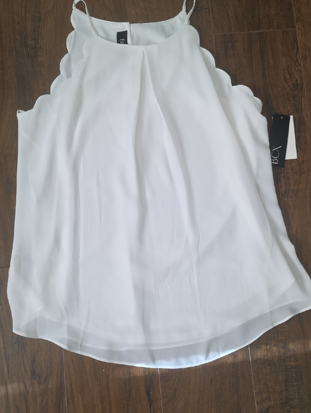 BCX White Scalloped-Hem Women's Skirt